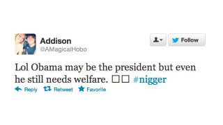 Illustration for article titled Twitter Racists React to 'That Nigger' Getting Reelected